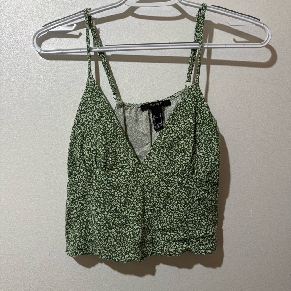Green Floral Women's Top